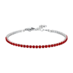 Luca Barra bracciale tennis con zirconi rossi