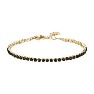 Luca Barra bracciale tennis donna dorato con zirconi neri