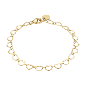 Luca Barra bracciale catena con cuori colore dorato