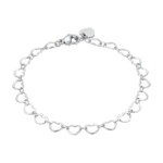 Luca Barra bracciale catena con cuori zirconi bianchi e verdi