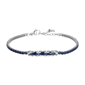 Luca Barra bracciale tennis con ceramica blu e zirconi blu
