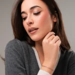 Luca Barra bracciale catena con cuori zirconi bianchi e verdi