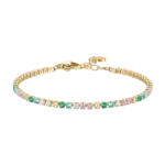 Luca Barra bracciale tennis con zirconi multicolor colore dorato