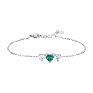 Luca Barra bracciale catena con cuori e zirconi bianchi e rossi