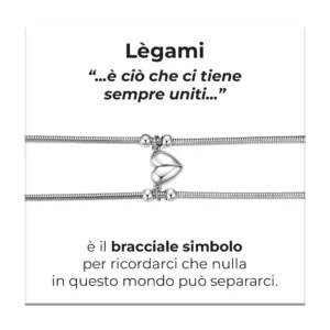 Luca Barra bracciale coda di topo con cuore calamitato