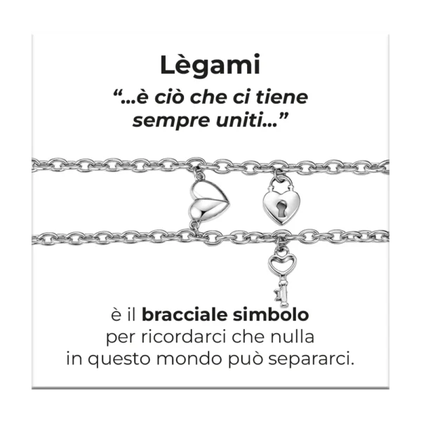 Luca Barra bracciale catena con cuore calamitato