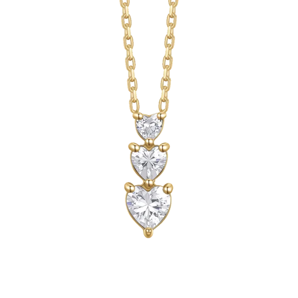 Luca Barra collana catena con cuore e zirconi bianchi dorato