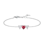 Luca Barra bracciale catena dorato con cuori e zirconi bianchi