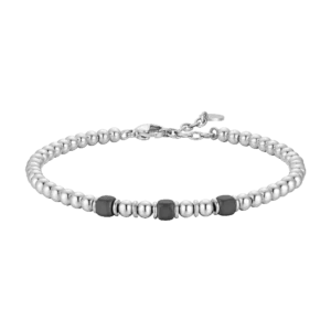 Luca Barra bracciale sfere con elementi in ematite nera