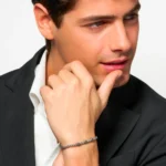 Luca Barra bracciale sfere con elementi in ematite nera