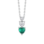 Luca Barra collana a catena con cuori con zirconi bianchi e verdi