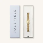 Rosefield orologio ottagonale a quadrante champagne e cinturino acciaio dorato