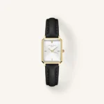 Rosefield orologio ottagonale in ottone a quadrante bianco e cinturino pelle nera