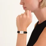 Rosefield orologio ottagonale in ottone a quadrante bianco e cinturino pelle nera