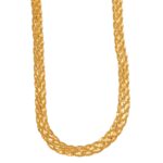 COLLANA ORO GIALLO TRECCIA PIATTA
