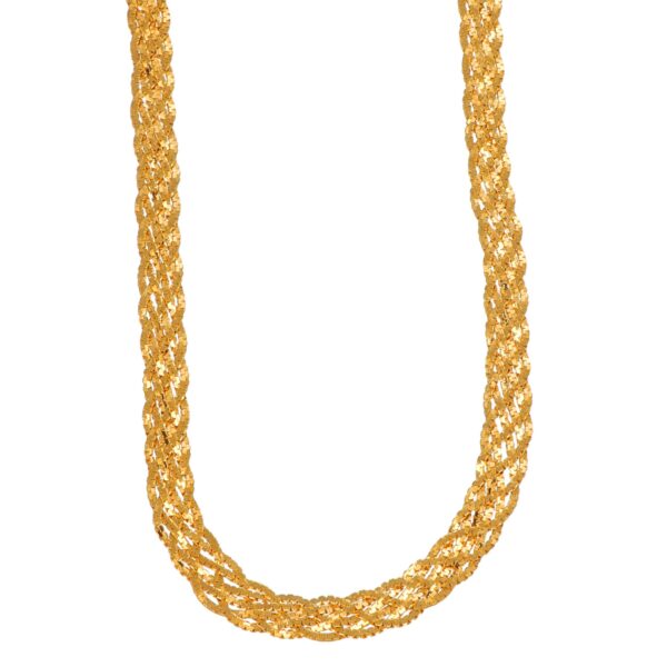 COLLANA ORO GIALLO TRECCIA PIATTA
