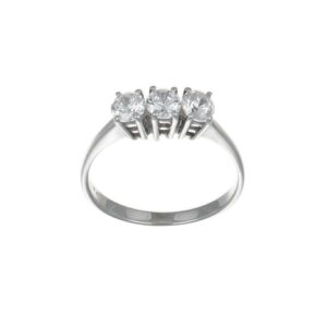 ANELLO ORO BIANCO TRILOGY CON ZIRCONI BIANCHI