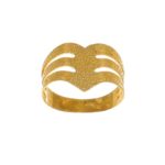 ANELLO ORO GIALLO FASCIA A V SATINATA