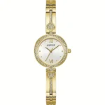 GUESS orologio a zirconi bianchi quadrante dorato cinturino dorato 27 mm