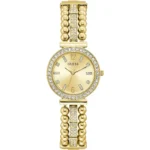GUESS orologio 30 mm con zirconi a quadrante champagne