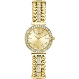 GUESS orologio 30 mm con zirconi a quadrante champagne