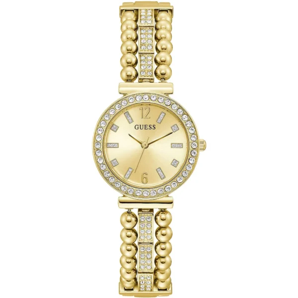 GUESS orologio 30 mm con zirconi a quadrante champagne