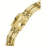 GUESS orologio ottagonale con zirconi bianchi a quadrante dorato