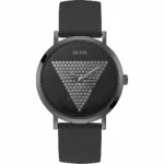 GUESS orologio in policarbonato nero a quarzo da 44 mm