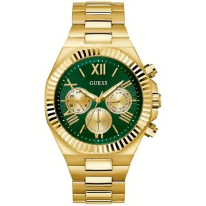 GUESS orologio con zirconi bianchi a quadrante verde 44 mm