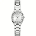 GUESS orologio con zirconi bianco a quadrante acciaio 30 mm al quarzo