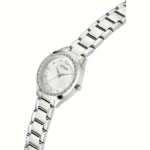 GUESS orologio con zirconi bianco a quadrante acciaio 30 mm al quarzo