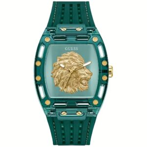 GUESS orologio con quadrante verde a cinturino silicone
