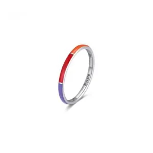 Rosato anello Allegra in argento con stella e zircone bianco misura 16