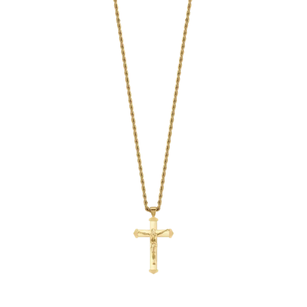 Luca Barra collana con crocifisso dorato