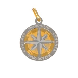 CIONDOLO DUE ORI ROSA DEI VENTI