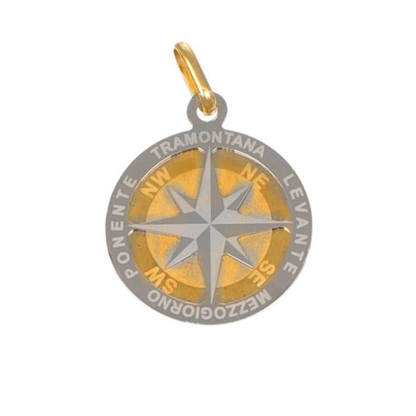 CIONDOLO DUE ORI ROSA DEI VENTI