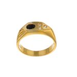 ANELLO ORO GIALLO CON ZIRCONI UOMO