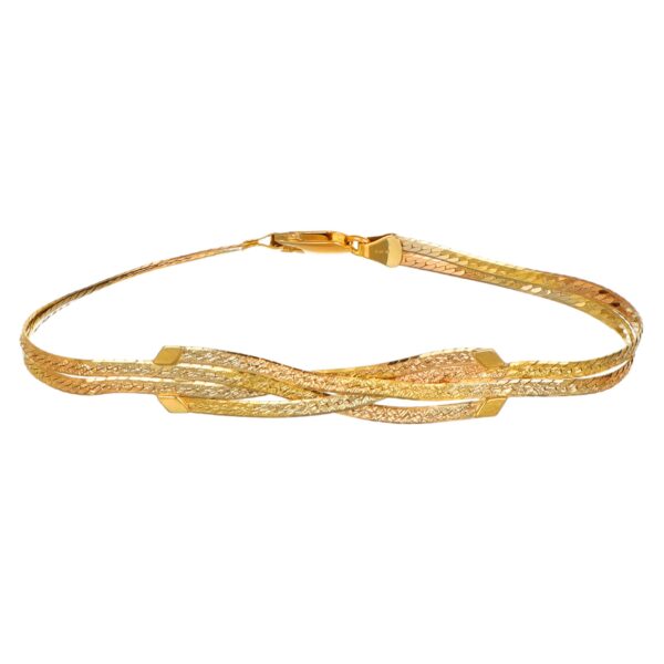 BRACCIALE TRE ORI MAGLIA PIATTA