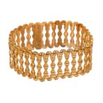 BRACCIALE ORO GIALLO LAVORATO TAPPETO LARGO