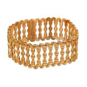 BRACCIALE ORO GIALLO LAVORATO TAPPETO LARGO