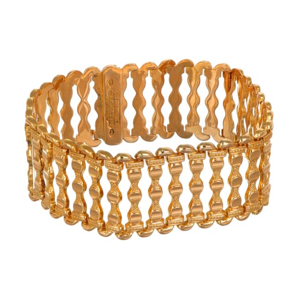 BRACCIALE ORO GIALLO LAVORATO TAPPETO LARGO