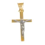 CIONDOLO DUE ORI CROCE CON GESÙ