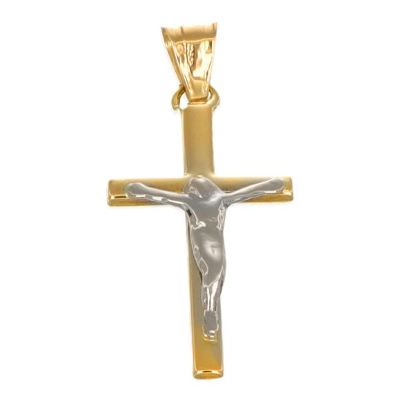 CIONDOLO DUE ORI CROCE CON GESÙ