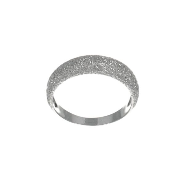 ANELLO ORO BIANCO FASCIA SATINATA