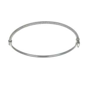 BRACCIALE ORO BIANCO RIGIDO LUCIDO SATINATO