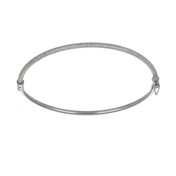 BRACCIALE ORO BIANCO RIGIDO LUCIDO SATINATO