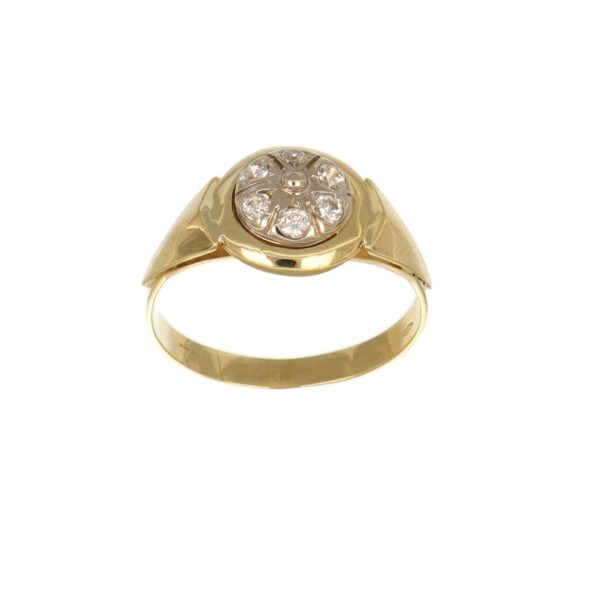 ANELLO DUE ORI CON ZIRCONI BIANCHI