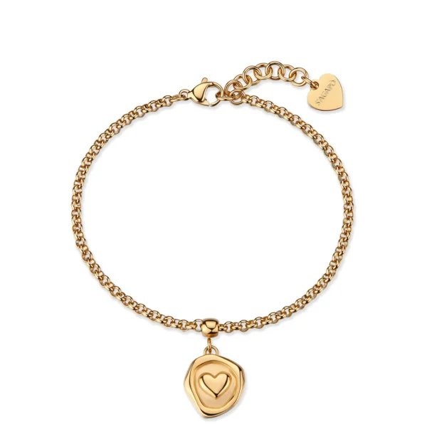 S'Agapõ bracciale a catena con pendente cuore da 18,5 cm