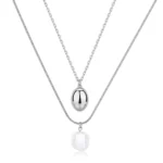 S'Agapõ collana doppio filo con pendente perla da 50 cm