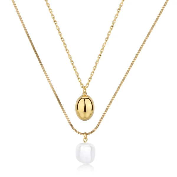 S'Agapõ collana doppio filo con perla da 50 cm